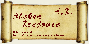 Aleksa Krejović vizit kartica